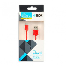 Kabelis i-BOX USB 2.0 C tipo, 2A 1M raudonas Kabelis i-BOX USB 2.0 C tipo, 2A 1M raudonas