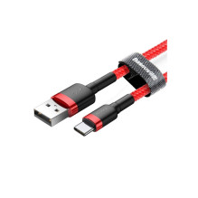 USB-C laidas Baseus Cafule 2A 2m (raudonas) USB-C laidas Baseus Cafule 2A 2m (raudonas)