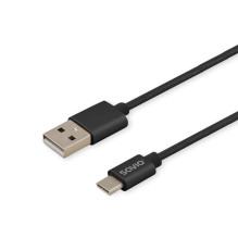 Savio CL-129 USB kabelis 2 m USB 2.0 USB A USB C juodas