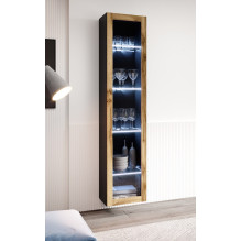 Vitrina „Cama VIGO“ \'180\' 180 / 40 / 30 juoda / ąžuolo spalvos Vitrina „Cama VIGO“ \'180\' 180 / 40 / 30 juoda / ąžuolo spalvos