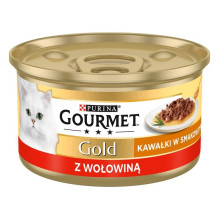 GOURMET Gold Sauce Delight jautienos skonio šlapias kačių ėdalas - 85 g GOURMET Gold Sauce Delight jautienos skonio šlapias kačių ėdalas - 85 g