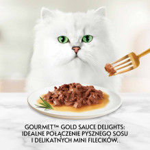 GOURMET Gold Sauce Delight jautienos skonio šlapias kačių ėdalas - 85 g GOURMET Gold Sauce Delight jautienos skonio šlapias kačių ėdalas - 85 g