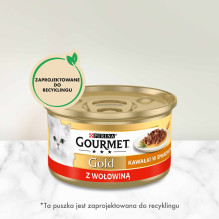 GOURMET Gold Sauce Delight jautienos skonio šlapias kačių ėdalas - 85 g GOURMET Gold Sauce Delight jautienos skonio šlapias kačių ėdalas - 85 g