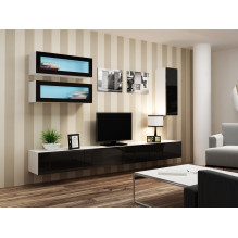 Cama Cabinet VIGO "90" glass 90 / 35 / 32 white / black gloss Cama Cabinet VIGO "90" glass 90 / 35 / 32 white / black gloss