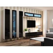 Cama Cabinet VIGO "90" glass 90 / 35 / 32 white / black gloss Cama Cabinet VIGO "90" glass 90 / 35 / 32 white / black gloss