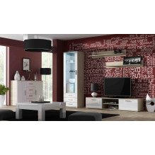 Vitrina „Cama SOHO S1“ (sonoma ąžuolas / balta blizgi)