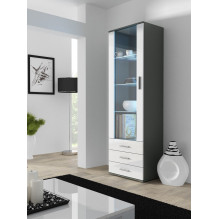 Vitrina „Cama SOHO S1“ pilka / balta blizgi