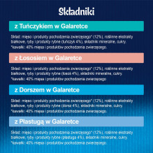 Felix Fantastiški žuvies skoniai drebučiuose su tunu, lašiša, menke ir plekšniažuvėmis - (12 x 85 g)