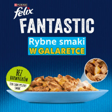 Felix Fantastiški žuvies skoniai drebučiuose su tunu, lašiša, menke ir plekšniažuvėmis - (12 x 85 g)