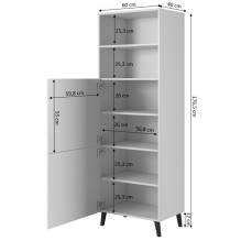 Cabinet ABETO 60x40x176.5 cm white / gloss white Cabinet ABETO 60x40x176.5 cm white / gloss white