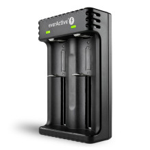 Cilindrinių ličio jonų akumuliatorių įkroviklis „everActive LC-200“