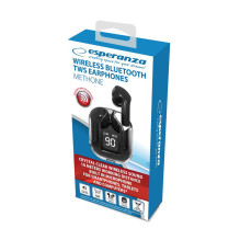 Esperanza EH238K Bluetooth į ausis įdedamos ausinės TWS, juodos