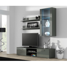 Cama hanging display cabinet SOHO grey / grey gloss Cama hanging display cabinet SOHO grey / grey gloss