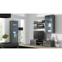 Cama hanging display cabinet SOHO grey / grey gloss Cama hanging display cabinet SOHO grey / grey gloss