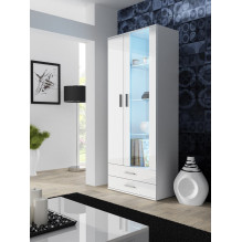 Vitrina „Cama SOHO S6 2D2S“ balta / balta blizgi Vitrina „Cama SOHO S6 2D2S“ balta / balta blizgi