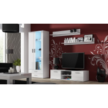 Vitrina „Cama SOHO S6 2D2S“ balta / balta blizgi Vitrina „Cama SOHO S6 2D2S“ balta / balta blizgi