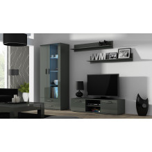 Cama vitrina SOHO S6 2D2S pilka / pilkai blizgi Cama vitrina SOHO S6 2D2S pilka / pilkai blizgi