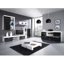 Cama hanging display cabinet SAMBA white / black gloss Cama hanging display cabinet SAMBA white / black gloss