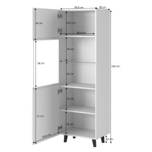 Display cabinet PAFOS 60x40x182 mat black Display cabinet PAFOS 60x40x182 mat black
