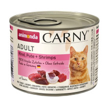 ANIMONDA Carny suaugusioms katėms – šlapias ėdalas su jautiena, kalakutiena ir krevetėmis, 200 g