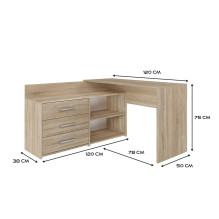 Topeshop DANY SONOMA KPL kompiuterio stalas, ąžuolo spalvos