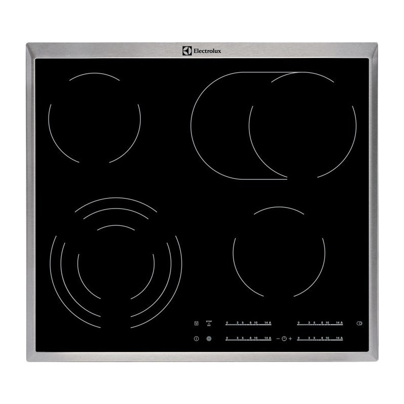 „Electrolux EHF46547XK“ juoda, įmontuojama, keraminė, 4 zona(-os),