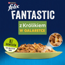 Purina Felix Fantastic triušių maistas drebučiuose - šlapias kačių ėdalas - 85 g