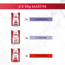 GOURMET Mon Petit Meat Mix - šlapias kačių ėdalas - 6 x 50 g GOURMET Mon Petit Meat Mix - šlapias kačių ėdalas - 6 x 50 g