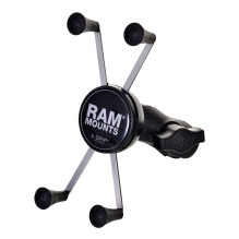 RAM Mounts X-Grip didelis telefono laikiklis su motociklo šakės vairo pagrindu RAM Mounts X-Grip didelis telefono laikiklis su motociklo šakės vairo pagrindu