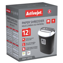 Shredder Activejet ASH-1201D, P-3, 25 l, 5x38 mm shreds, black and silver. Shredder Activejet ASH-1201D, P-3, 25 l, 5x38 mm shreds, black and silver.