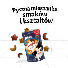 FELIX Crispies jautienos ir vištienos sausas kačių ėdalas, 45 g FELIX Crispies jautienos ir vištienos sausas kačių ėdalas, 45 g