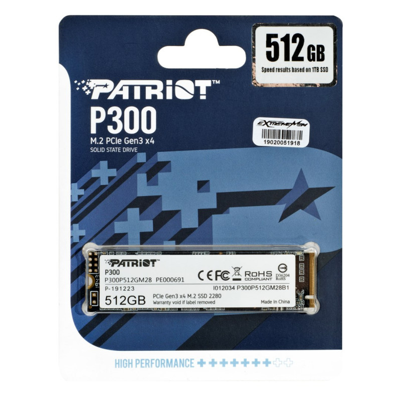 SSD diskas PATRIOT P300 M.2 PCI-EX4 NVME 512GB