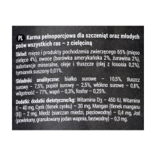 Dolina Noteci Rafi Junior šlapias šunų ėdalas su veršiena, spanguolėmis ir mėlynėmis 400 g