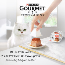 PURINA Gourmet Revelations lašiša - šlapias kačių ėdalas - 2 x 57 g PURINA Gourmet Revelations lašiša - šlapias kačių ėdalas - 2 x 57 g