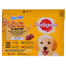 PEDIGREE Junior Selection Mix - šlapias šunų ėdalas - 12 x 100 g