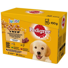 PEDIGREE Junior Selection Mix - šlapias šunų ėdalas - 12 x 100 g