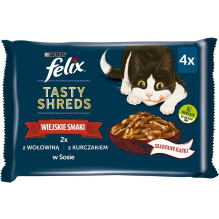 FELIX skanūs traškučiai su jautiena ir vištiena - 4 x 80 g FELIX skanūs traškučiai su jautiena ir vištiena - 4 x 80 g