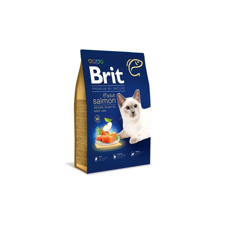 Sausas kačių ėdalas BRIT PREMIUM BY NATURE ADULT lašiša 1,5 kg