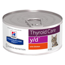 HILL\'S PRESCRIPTION DIET Thyroid Care Feline y / d šlapias kačių ėdalas su vištiena 156 g HILL\'S PRESCRIPTION DIET Thyroid Care Feline y / d šlapias kačių ėdalas su vištiena 156 g