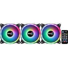 Aerocool DUO12PRO Kit 3xFan 12cm ARGB LED Dual Ring Antivibration 6 Pins Black Aerocool DUO12PRO Kit 3xFan 12cm ARGB LED Dual Ring Antivibration 6 Pins Black