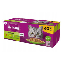 WHISKAS Mix Favourites drebučiuose - šlapias kačių ėdalas - 40 x 85 g WHISKAS Mix Favourites drebučiuose - šlapias kačių ėdalas - 40 x 85 g