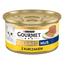 Purina Nestlé Gourmet Gold šlapias kačių ėdalas su lašiša ir vištiena, 85 g Purina Nestlé Gourmet Gold šlapias kačių ėdalas su lašiša ir vištiena, 85 g