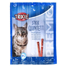 „Snacks Premio Sticks“ – apjuodinta lašiša su upėtakiais – sausas kačių ėdalas – 5x5g „Snacks Premio Sticks“ – apjuodinta lašiša su upėtakiais – sausas kačių ėdalas – 5x5g