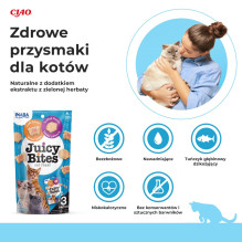 INABA Juicy Bites krabų ir šukutės - kačių skanėstai - 3x11,3 g