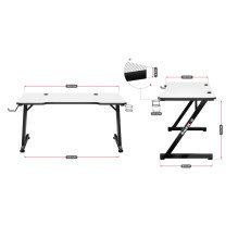 GAMING DESK HUZARO HERO 2.5 WHITE GAMING DESK HUZARO HERO 2.5 WHITE