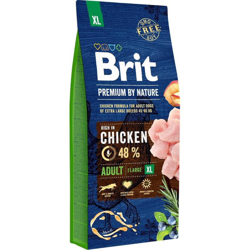 BRIT Premium by Nature Adult XL Chicken - sausas šunų ėdalas - 15 kg