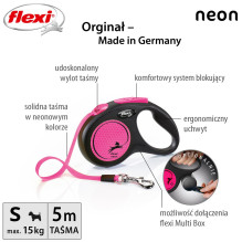 Flexi New Neon S 5 m Dog Retractable lead Flexi New Neon S 5 m Dog Retractable lead