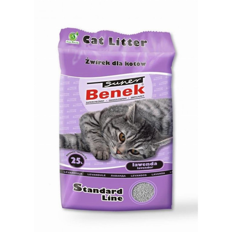 Certech Super Benek Standard Lavender - kačių kraikas, su gumulėliais, 25 l (20 kg)
