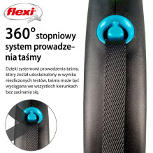 Flexi Automatic leash Black Design M 5 m, Blue Flexi Automatic leash Black Design M 5 m, Blue