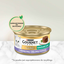 GOURMET GOLD - Sūrus pyragas su ėriena ir žaliosiomis pupelėmis 85 g GOURMET GOLD - Sūrus pyragas su ėriena ir žaliosiomis pupelėmis 85 g